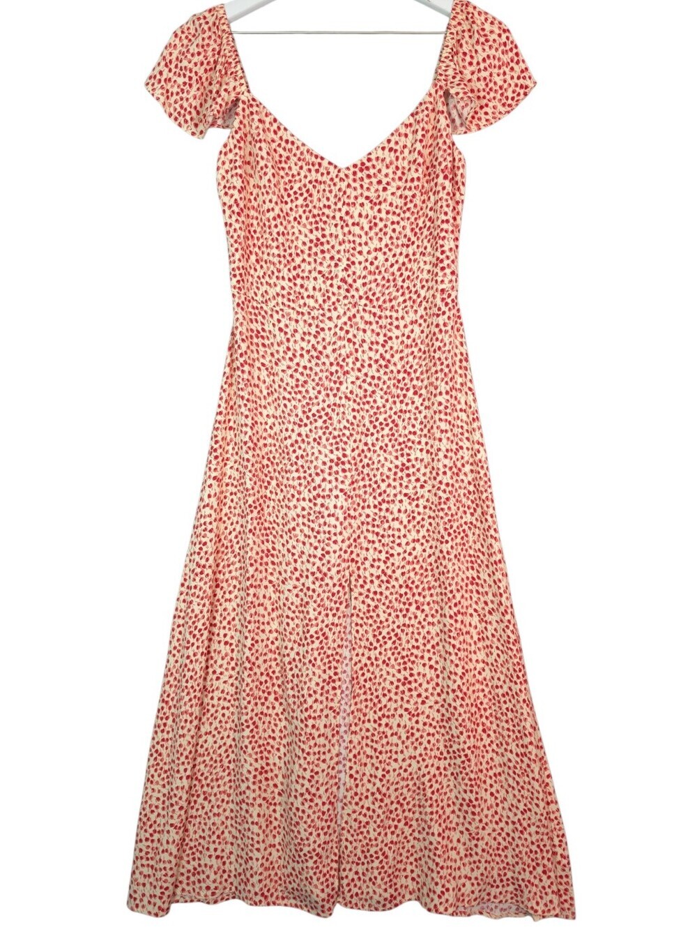 Reformation Baxley Floral Print Flutter Sleeve Midi Dress In Alma - Picture 2 of 11